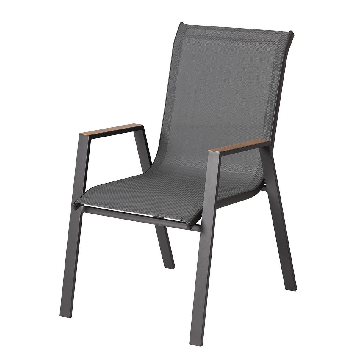 STAPELSTUHL - Stahl / Mischgewebe - Anthrazit - 2er-Set - Anthrazit/Braun, Textil/Metall (54/90/69cm) - home24