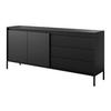 SIDEBOARD Senso schwarz 188 / 40 / 82cm - Schwarz, Holz/Holzwerkstoff (188/82/40cm) - Feldmann-Wohnen
