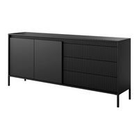 SIDEBOARD Senso schwarz 188 / 40 / 82cm - Schwarz, Holz/Holzwerkstoff (188/82/40cm) - Feldmann-Wohnen