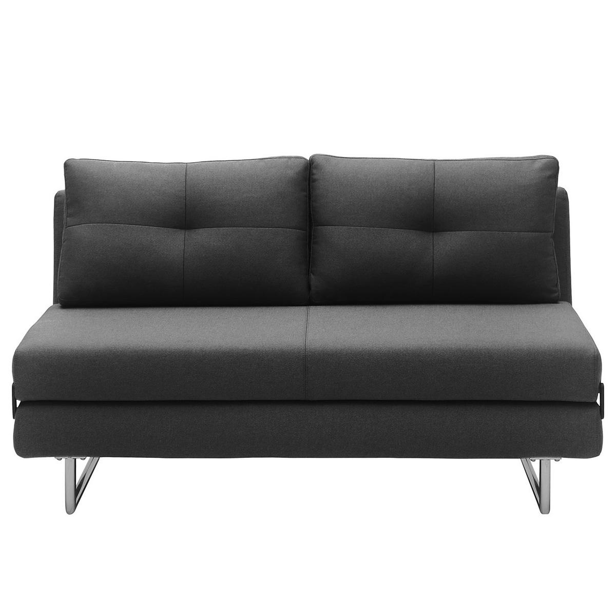 SCHLAFSOFA - Webstoff - Chromfarben/Dunkelgrau, Textil/Metall (150/85/88cm) - home24