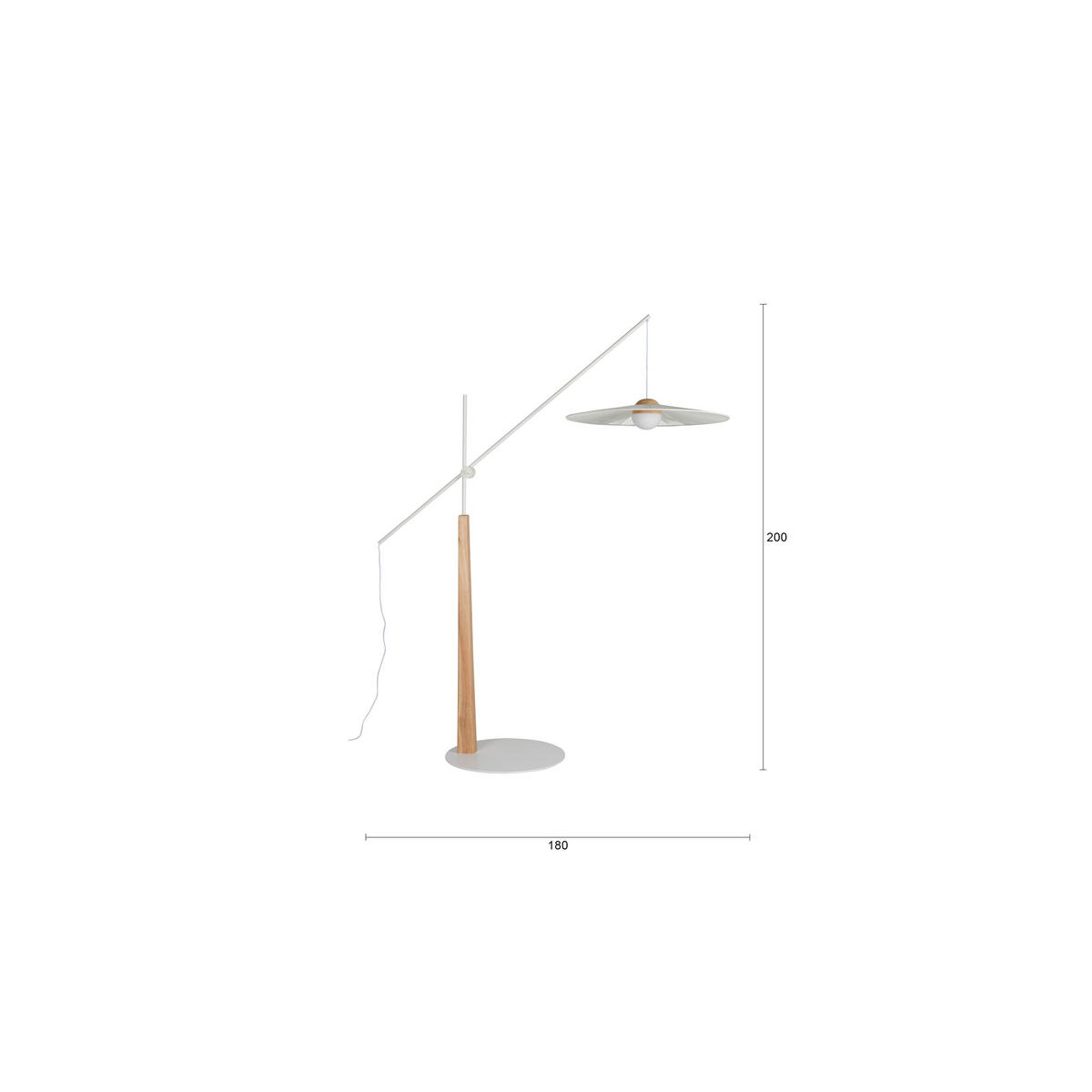 STEHLAMPE Belle Beige - Beige, Metall (180/65/200cm) - Zuiver