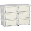 SCHUBLADENSCHRANK für Kinder Aufbewahrungsboxen mit 6 Ebenen Kindermöbel Creme - Creme, Kunststoff (37/56.5/75cm) - HOMCOM