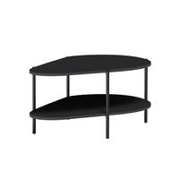 COUCHTISCH Lumi Schwarz, mit Regal - Schwarz, Holzwerkstoff (65/90/45cm) - Bettso