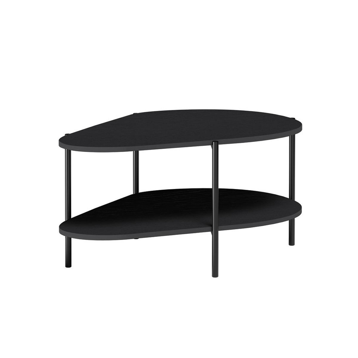 COUCHTISCH Lumi Schwarz, mit Regal - Schwarz, Holzwerkstoff (65/90/45cm) - Bettso