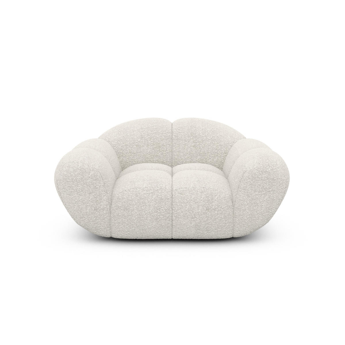 SESSEL Bouclé Weiß - Weiß, Textil (135/70/93cm) - VAROYAL