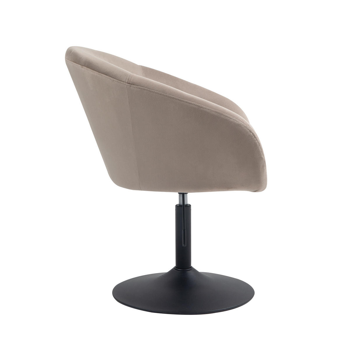 LOUNGESESSEL JAMAIKA mit Armlehnen Samt - Taupe, Textil (59/95/59cm) - SVITA