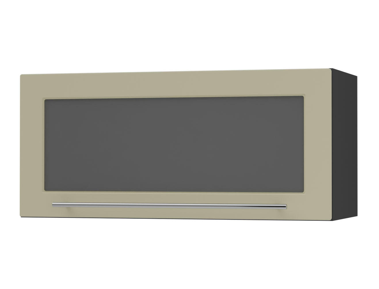 KLAPPHÄNGESCHRANK Kvantum W4BS/80 Vanille Matt / Schwarz Matt 80 / 32,5 / 36cm - Creme/Schwarz, Holz/Holzwerkstoff (80/36/32.5cm) - Feldmann-Wohnen