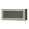 KLAPPHÄNGESCHRANK Kvantum W4BS/80 Vanille Matt / Schwarz Matt 80 / 32,5 / 36cm - Creme/Schwarz, Holz/Holzwerkstoff (80/36/32.5cm) - Feldmann-Wohnen