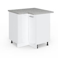 UNIVERZALNA VOGALNA OMARA R-Line Bela visok sijaj 75.6 cm z vrati, z delovno površino - bela/visoki sijaj, leseni material (75.6/81.6/60cm) - Vicco