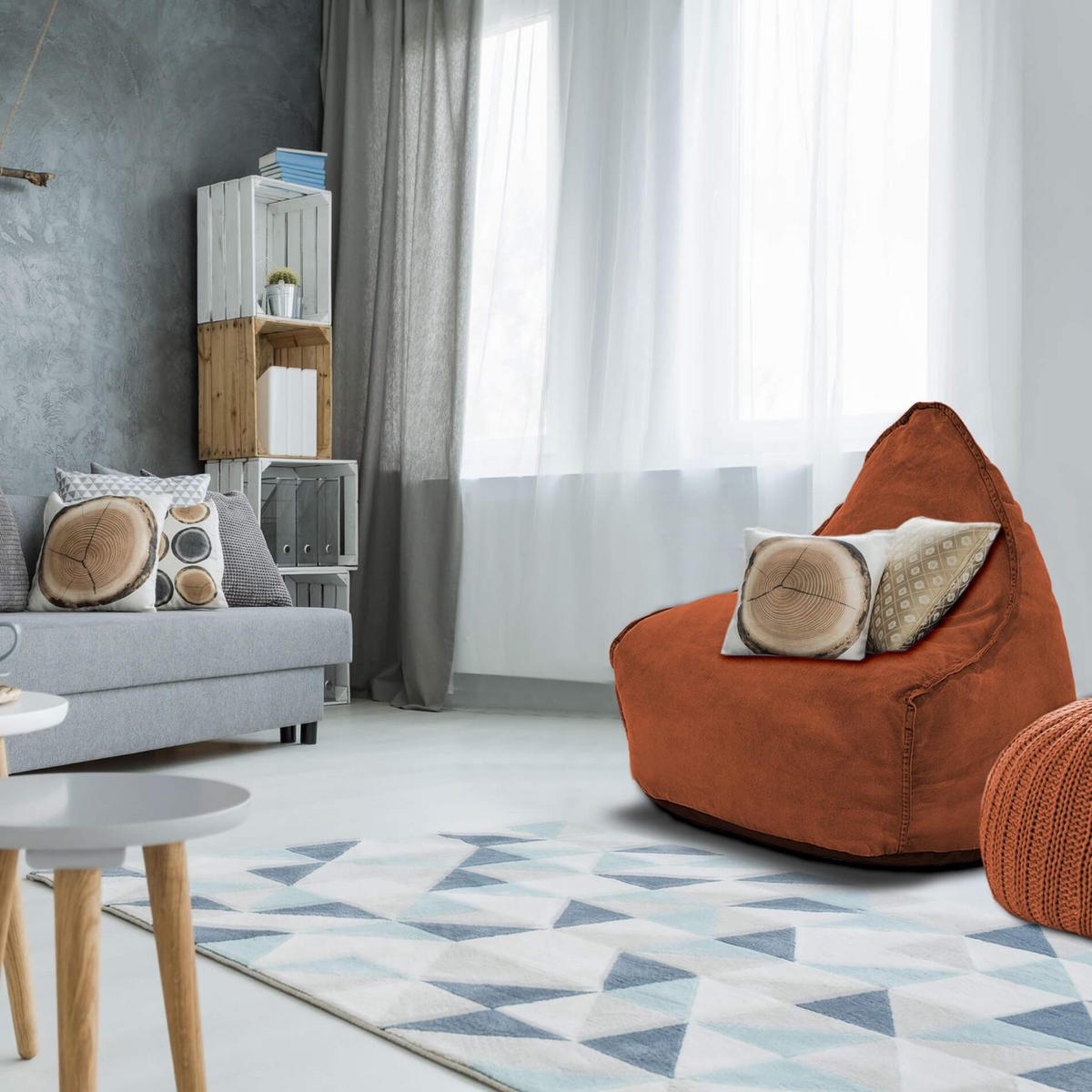 SITZSACKBEZUG Orange 90/80/70 cm - Orange, Textil (90/70/80cm) - Mobili Rebecca
