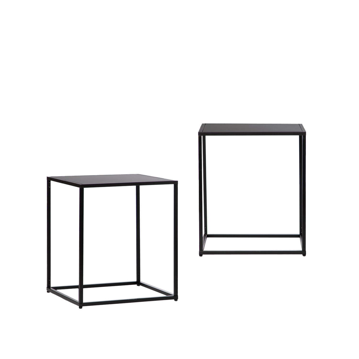BEISTELLTISCH Ida Schwarz 45 cm x 53 cm 2er-Set - Schwarz, Metall (45/45/53cm) - Klast Home