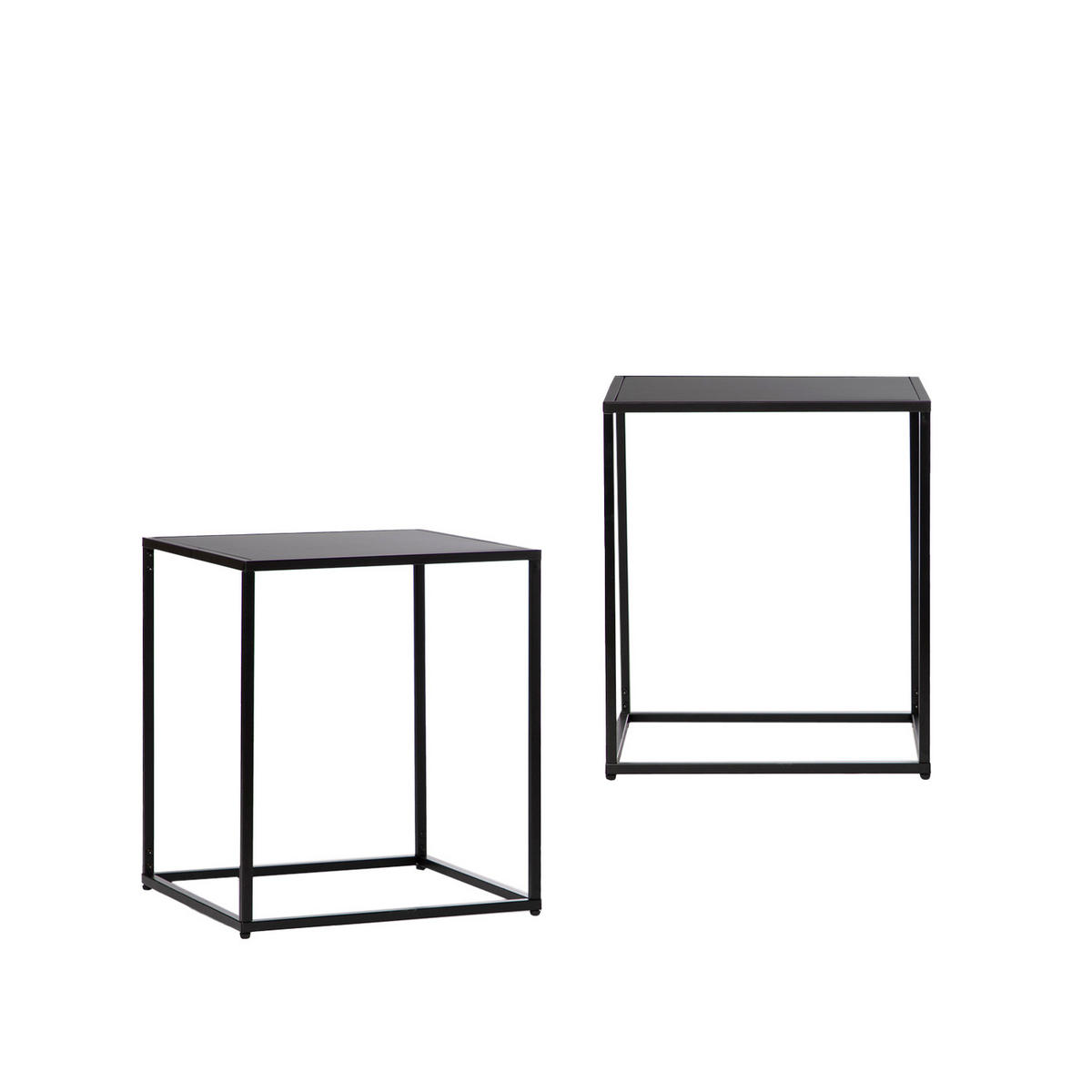 BEISTELLTISCH Ida Schwarz 45 cm x 53 cm 2er-Set - Schwarz, Metall (45/45/53cm) - Klast Home