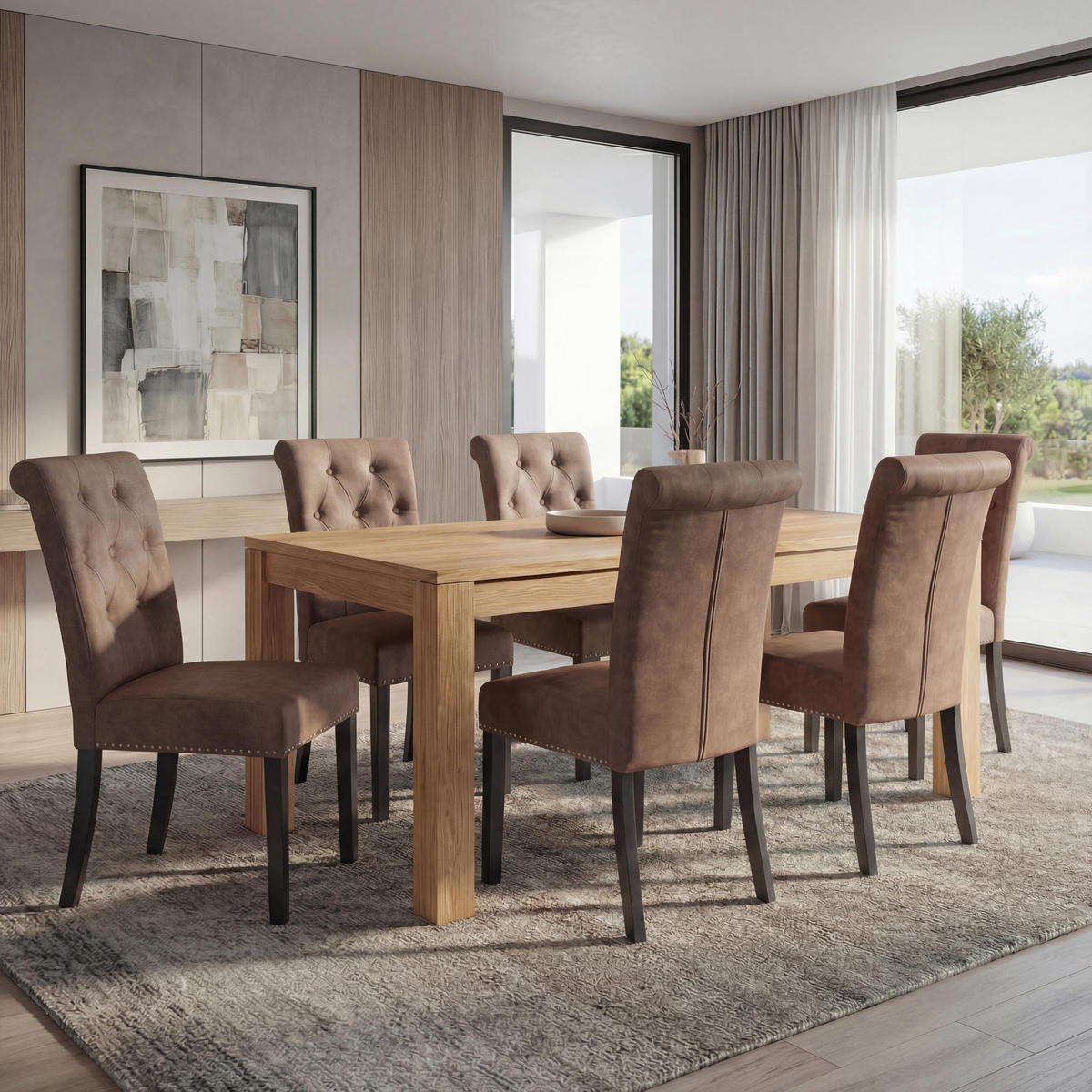 ESSZIMMERSTUHL FIELD 2 Dunkelbraun 6er-Set - Dunkelbraun, Textil (47/98/62cm) - MCW