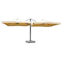 DOPPEL-AMPELSCHIRM + STÄNDER Cremeweiß 297/620 cm - Weiß, Metall (620/297cm) - MCW