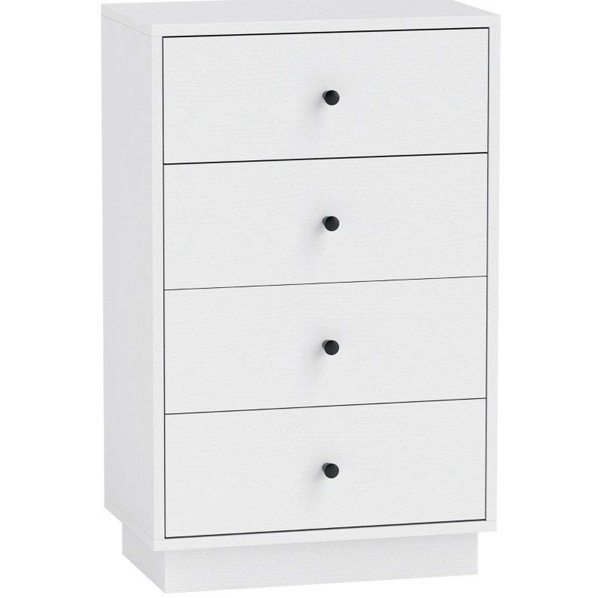KOMMODE 47/29/75 cm mit 4 Schubladen und Auszugsperre in Weiß - Weiß, Holzwerkstoff (47/75/29cm) - BEAOK