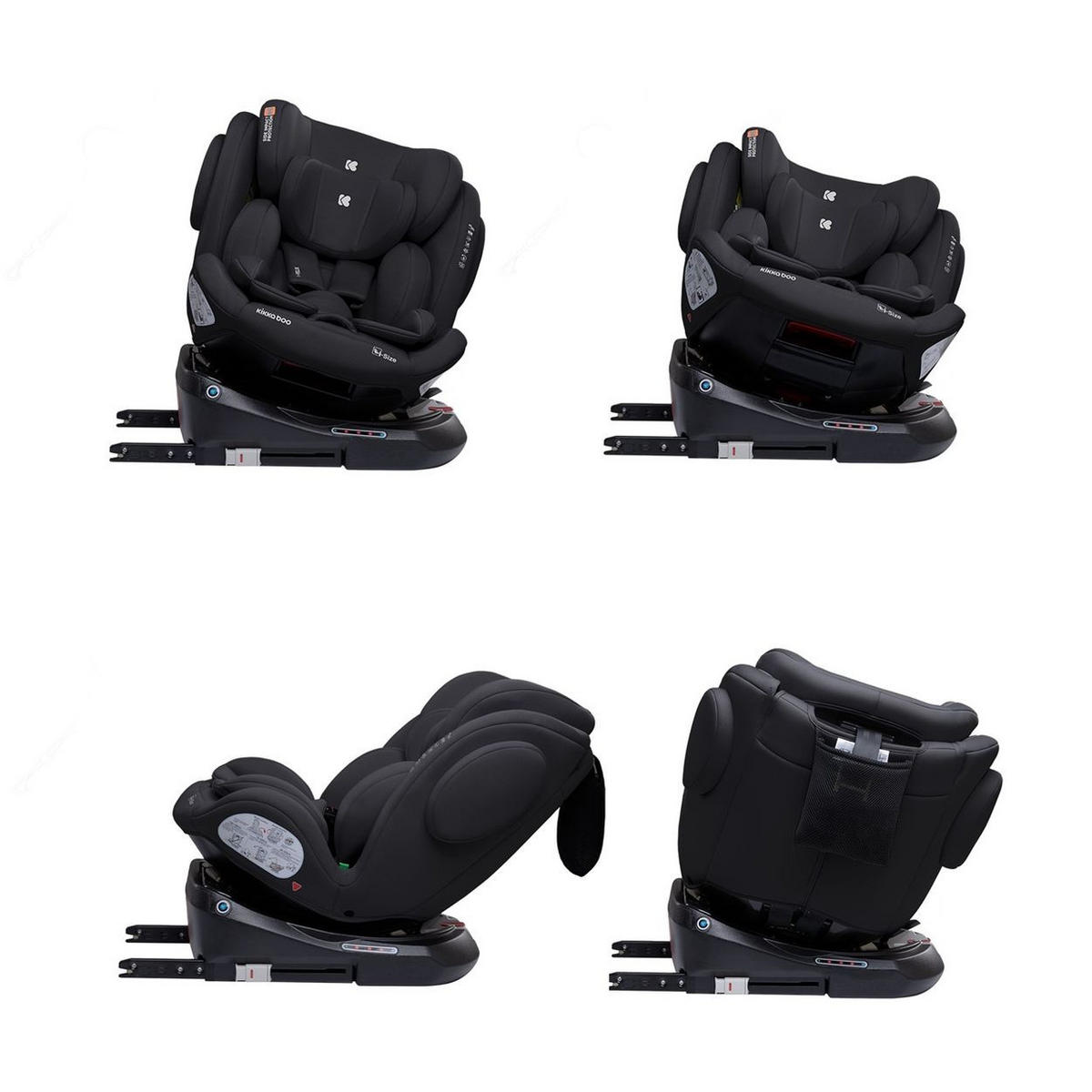 KINDERSITZ i-Felix i-Size schwarz (40-150cm) Isofix Top Tether 360 Grad Drehung - Schwarz, Kunststoff (48/59/48cm) - Kikka boo