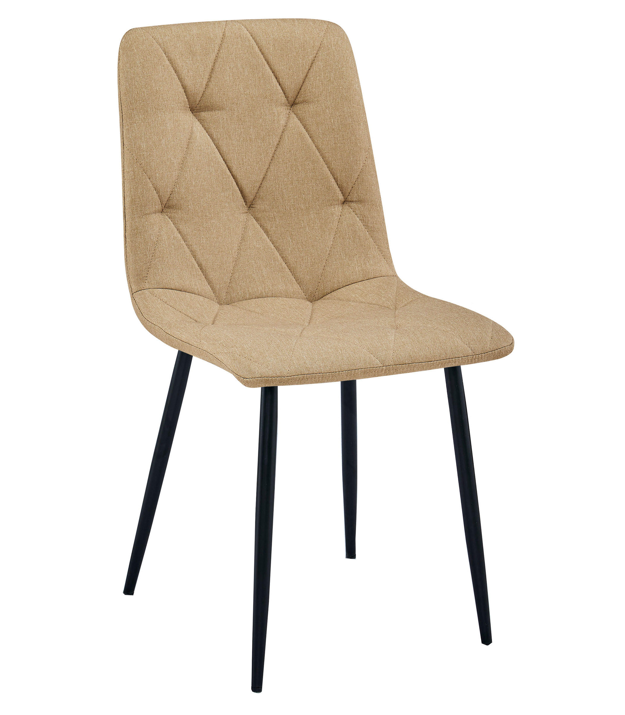 ESSZIMMERSTUHL TYRA brauner Sitz, schwarze Beine - Schwarz/Braun, Textil (44.5/87/54.5cm) - Valora