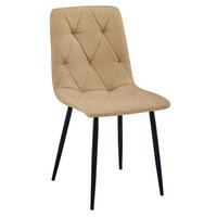 ESSZIMMERSTUHL TYRA brauner Sitz, schwarze Beine - Schwarz/Braun, Textil (44.5/87/54.5cm) - Valora