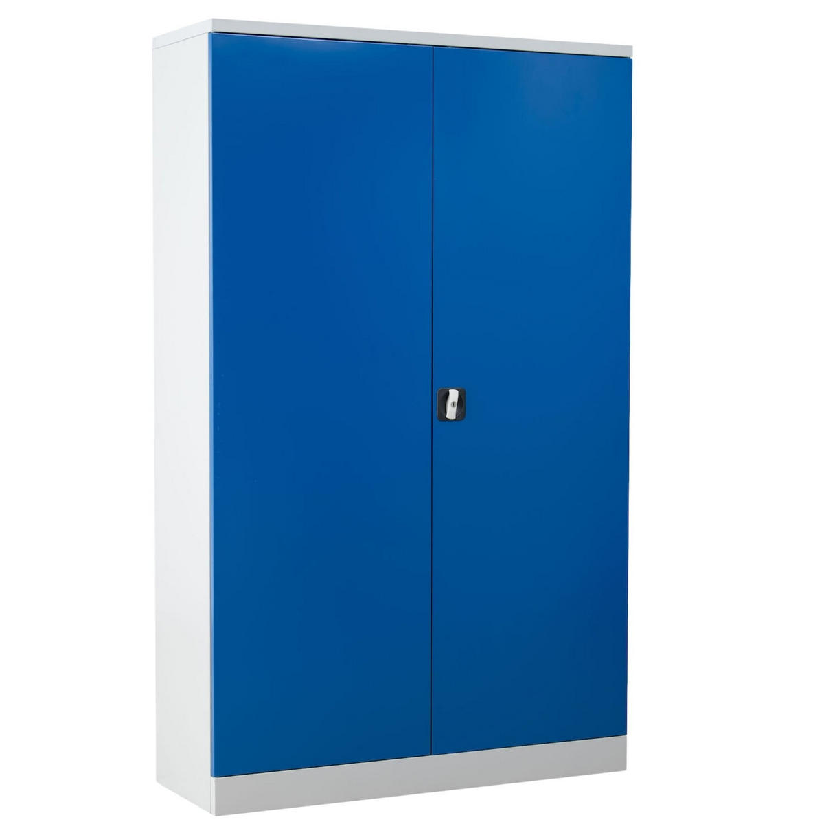 STAHLSCHRANK Bee mit 6 lackierten Fachböden 195x120x50 cm Korpusfarbe Lichtgrau Frontfarbe Enzianblau - Blau, Metall (120/195/50cm)