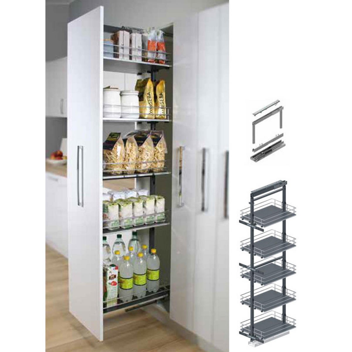 WINKELKÜCHE Avellino eiche artisan / Acryl stone grey matt 11-teilig - Braun/Grau, Holzwerkstoff (330/207/225cm) - Feldmann-Wohnen