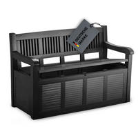 TRUHENBANK 130x60x85 cm ( Schwarz ) UV- und wetterbeständige Sitztruhe mit integrierter Kissenbox für Garten und Balkon - Schwarz, Kunststoff (60/85/130cm) - Bestlivings