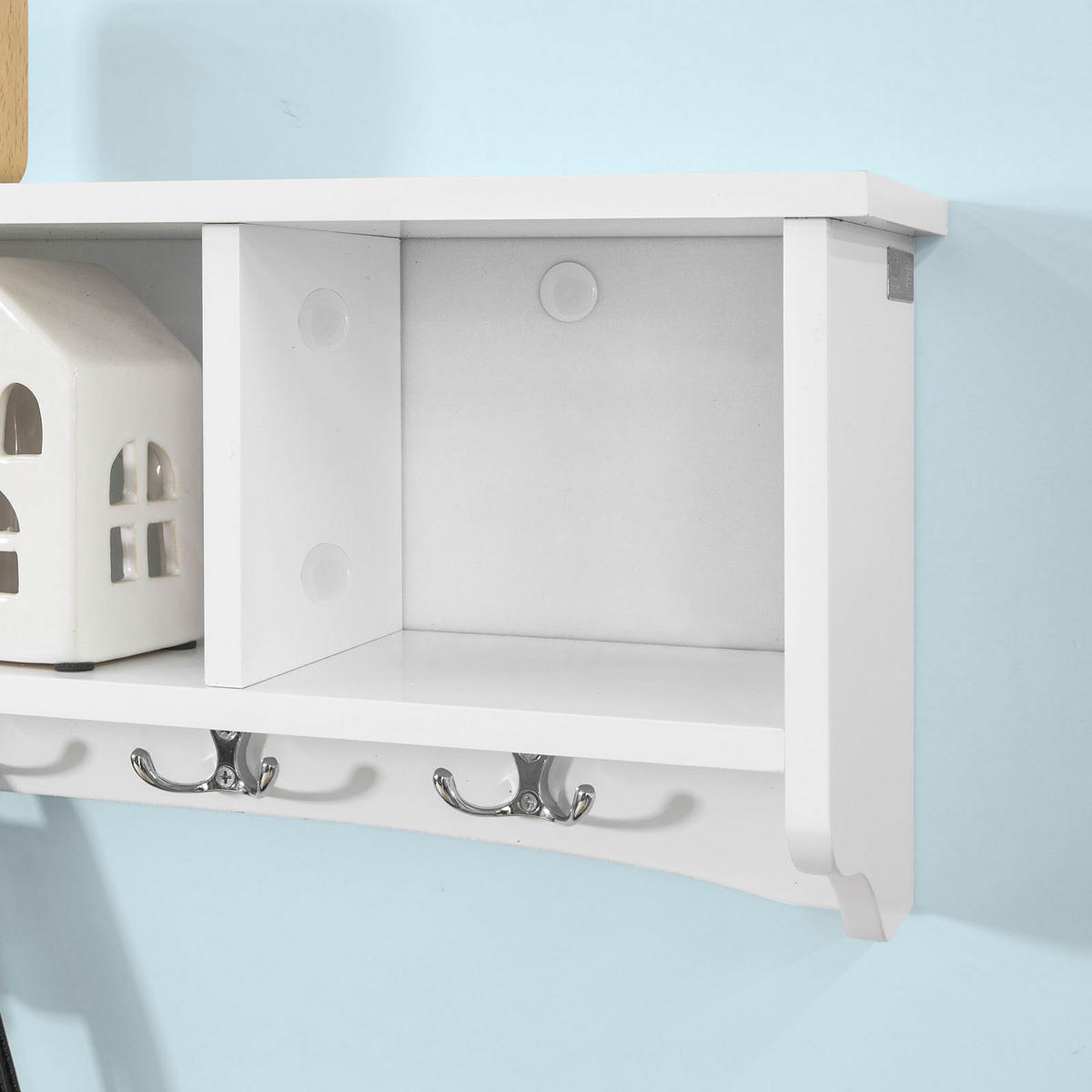 WANDGARDEROBE Weiß - Weiß, Holzwerkstoff (72/23/15cm) - SoBuy