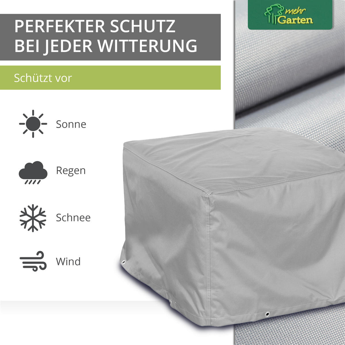 SCHUTZHÜLLE für Loungetische / Loungehocker SHP-60066 - Grau, Kunststoff (100/45/100cm) - mehr Garten