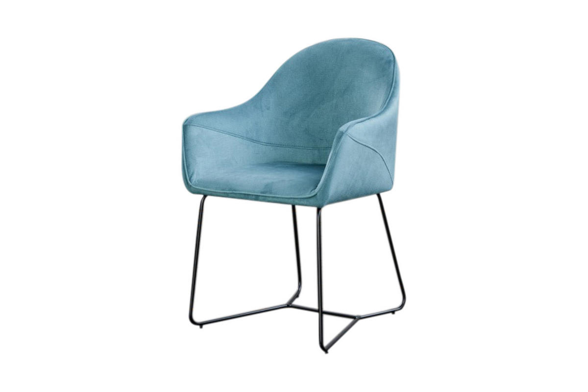 ESSZIMMERSTUHL ZINA Blau Webstoff - Blau, Textil (56.5/87/58cm) - KAWOLA