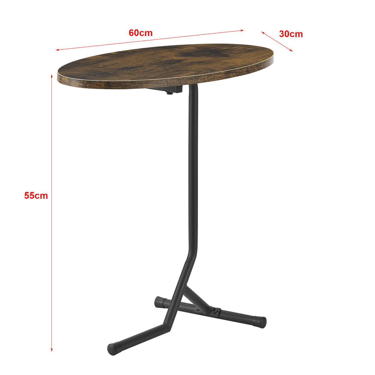 BEISTELLTISCH Karlebo - Dunkelbraun, Metall (30/60/55cm) - [en.casa]
