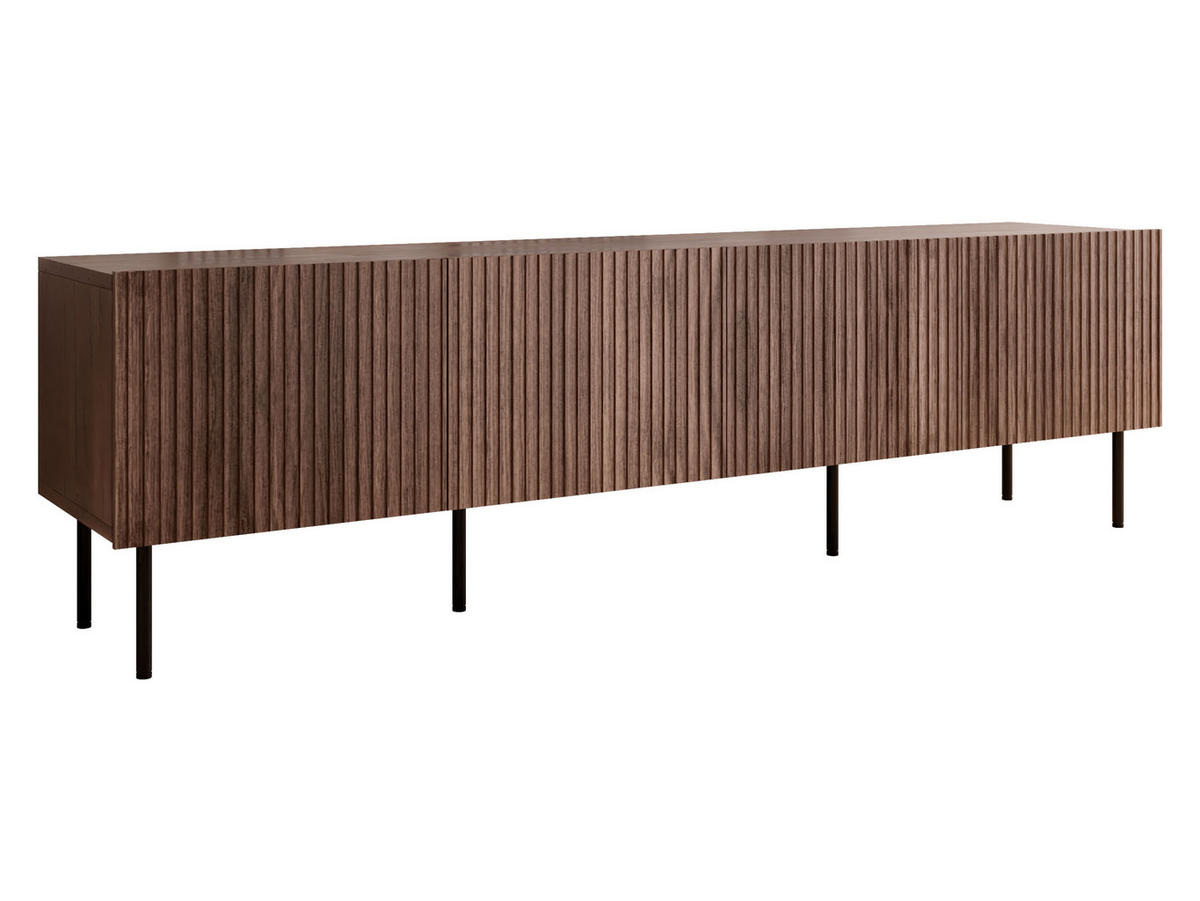 TV-ELEMENT Tacos 200 4D - Schwarz/Braun, Holzwerkstoff/Metall (201/58/40cm) - MIRJAN24