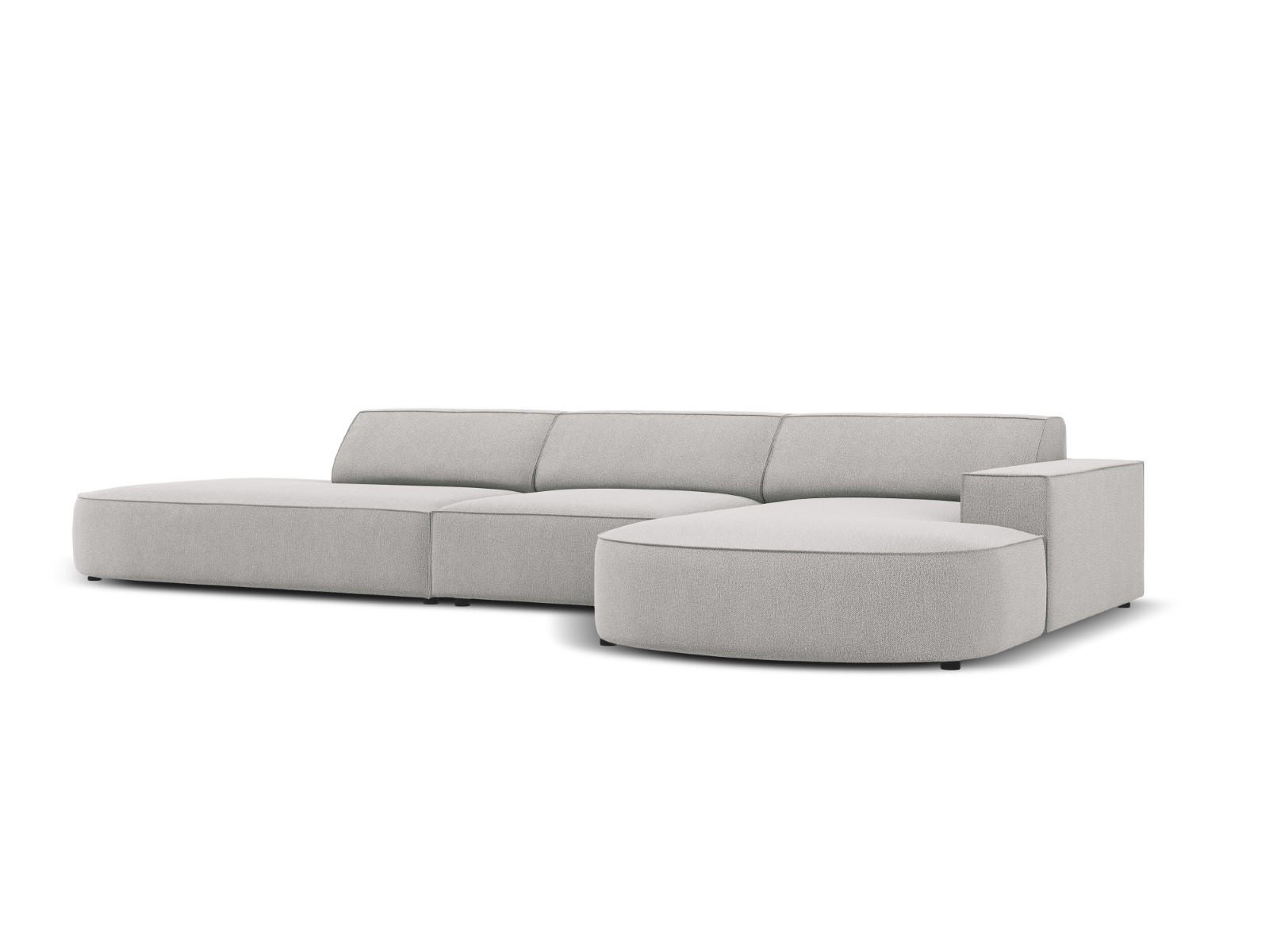 ECKSOFA rechts Jodie aus strukturiertem Stoff hellgrau 4 Sitzplätze - Hellgrau, Textil (166/342cm) - Micadoni