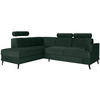 ECKSCHLAFSOFA Kordian links grün - Grün, Textil (250/200cm) - Beautysofa