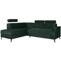ECKSCHLAFSOFA Kordian links grün - Grün, Textil (250/200cm) - Beautysofa