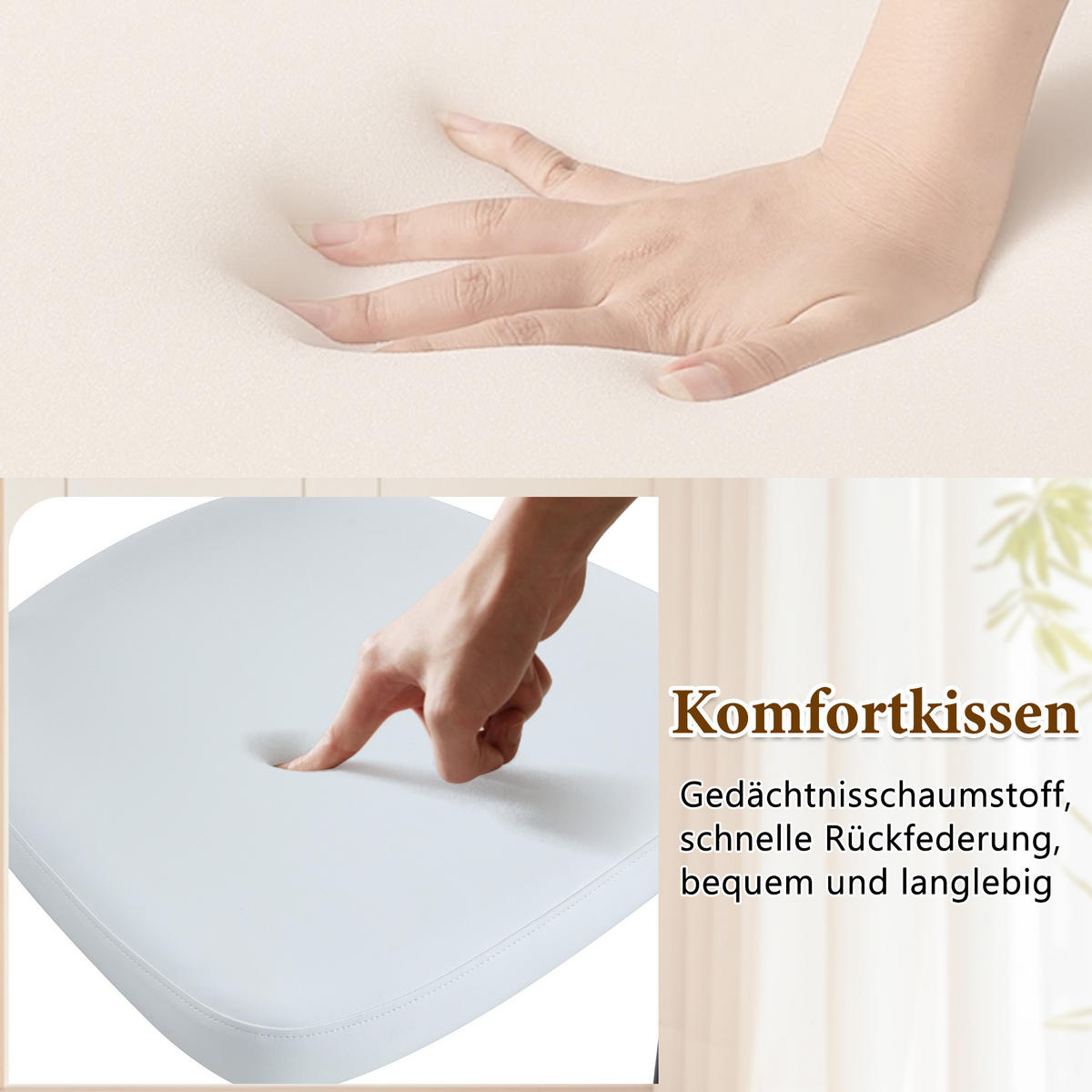 ESSGRUPPE DE-39376 3-teilig, mit 2 PU-Sesseln und Glasplatte Weiß - Weiß, Holzwerkstoff (100/76/100cm) - ComfortXL