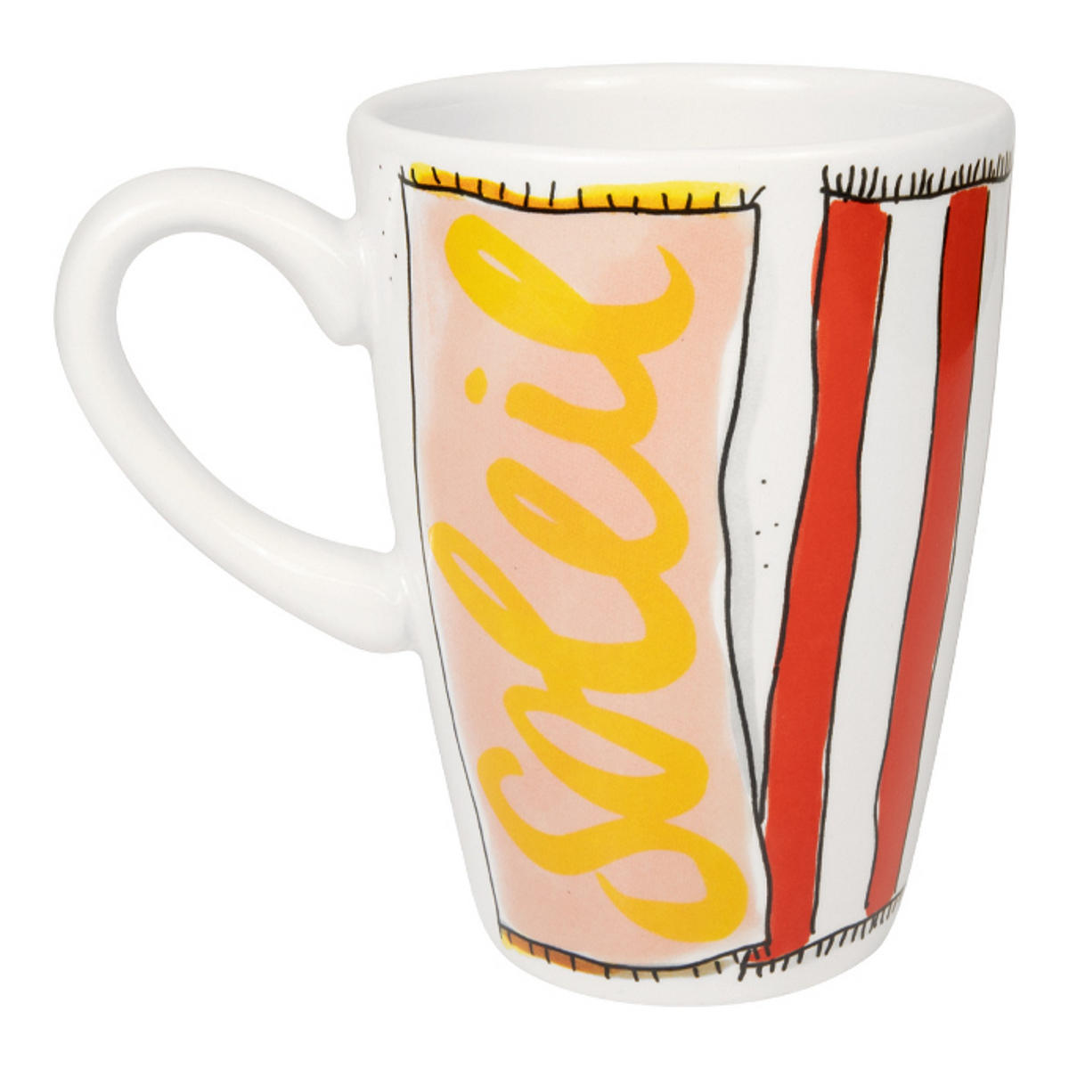 XL-BECHER Strandmädchen in Bunt - 500 ml - Multicolor, Keramik (0.5L) - Blond Amsterdam