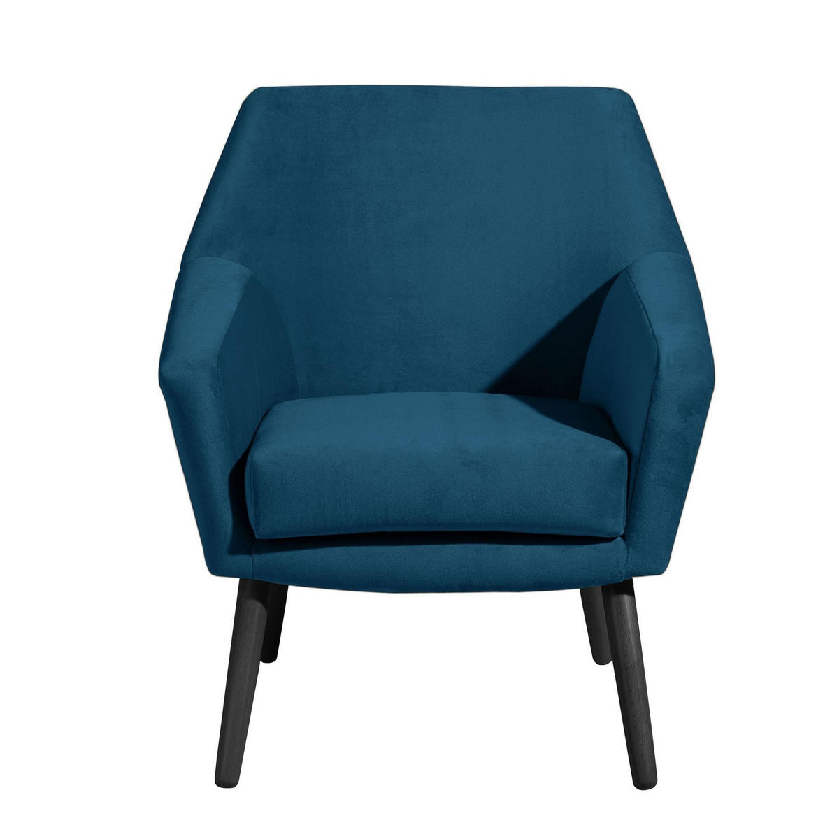 SESSEL Kachka Bezug Samtvelour Buche schwarz / petrol - Petrol/Buche Kolonial, Kunststoff (71/81/67cm) - 58aufmkessel