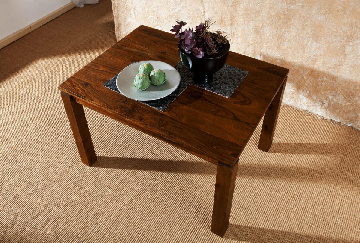ESSTISCH Sheesham 90x90x76 braun lackiert METRO LIFE #151 - Braun, Holz (90/90/76cm) - Massivmoebel24