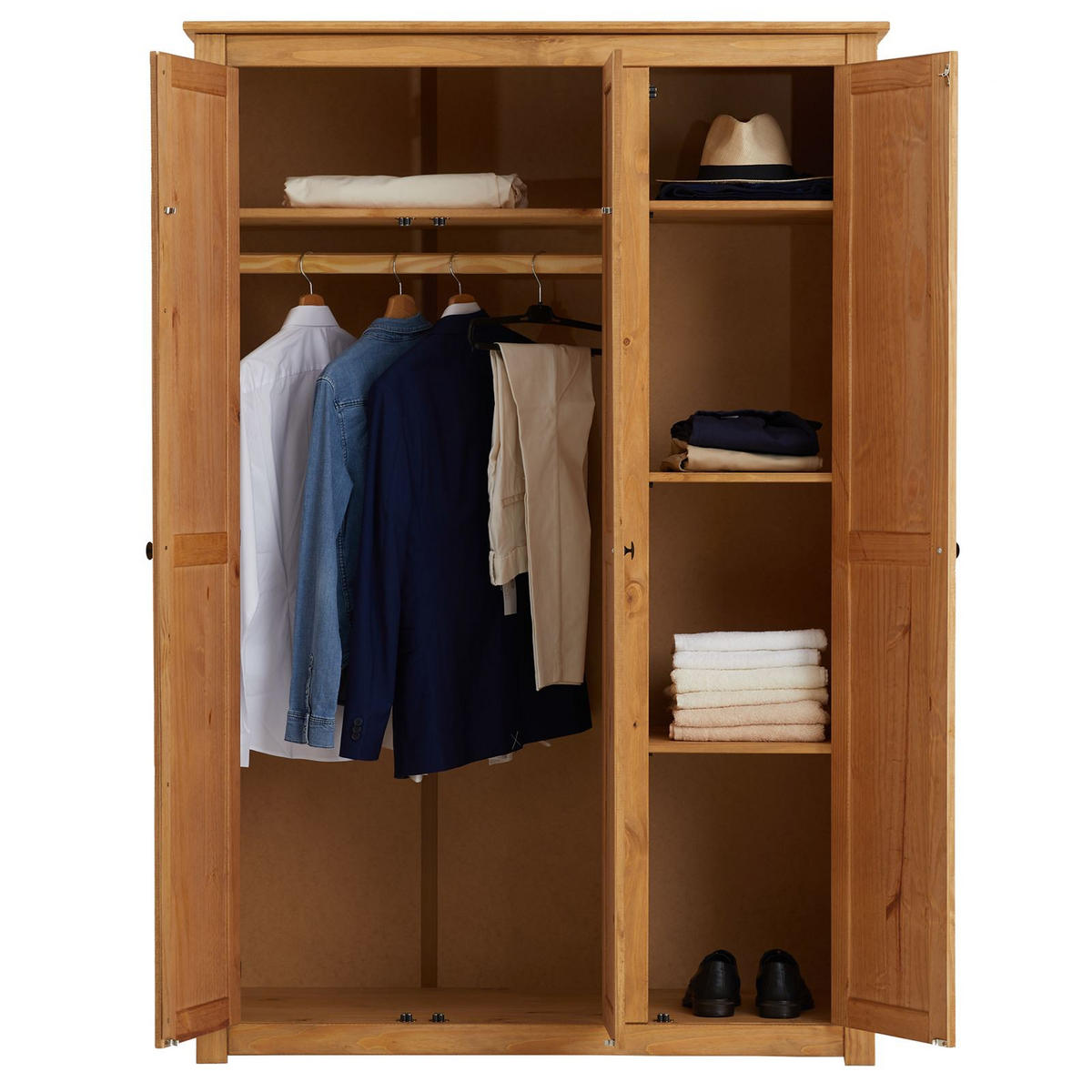 KLEIDERSCHRANK CANCUN - Kieferfarben, Holz (118/175/50cm) - CARO-Möbel