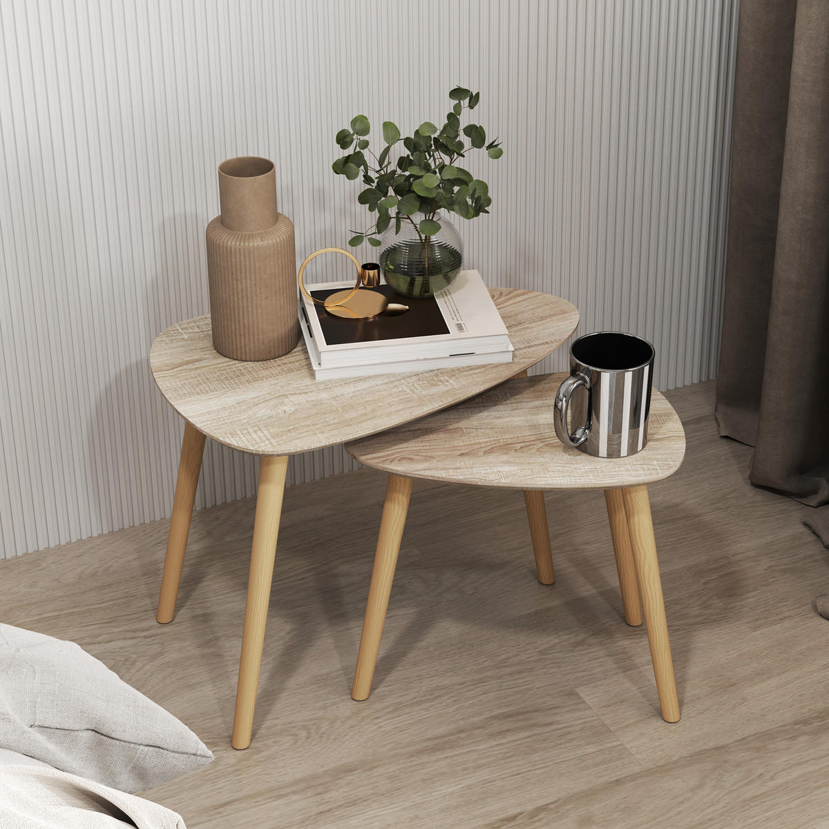 COUCHTISCH DE-15771 skandinavisches Design Naturholz - Naturfarben, Holzwerkstoff (59.5/39.5/45cm) - ComfortXL