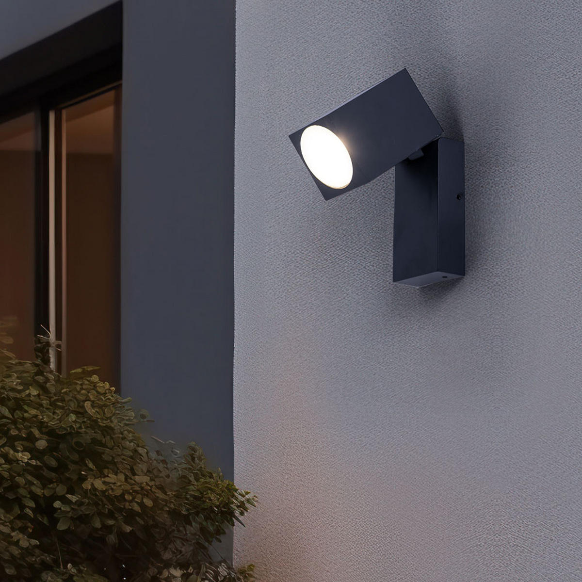 AUSSEN-WANDLEUCHTE Aluminium Schwarz beweglich - Schwarz, Metall (10/6.6/9.2cm)