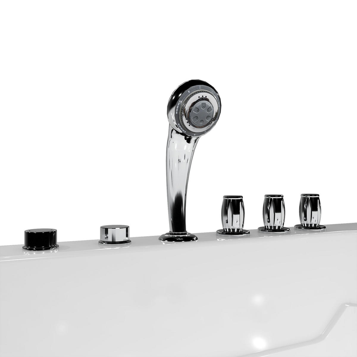 SENIORENWANNE, Whirlpool mit Tür S17-TH-WP-R 75x150cm - Weiß, Glas/Kunststoff (150/54/75cm) - AcquaVapore by Sandra Jentho