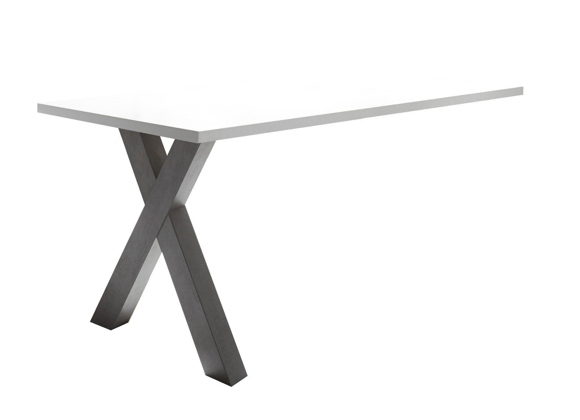 COMPUTERTISCH Edit 8 160 x 70 x 75 Schreibtisch graphit/weiß matt lack - Weiß, Holz (160/70/75cm) - 58aufmkessel