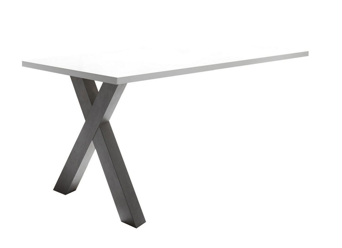 SCHREIBTISCH Edit 2 120 x 70 x 75 Computertisch graphit/weiß matt lack - Weiß, Holz (120/70/75cm) - 58aufmkessel