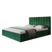 BETT 160x200 - Polsterbett mit Bettkasten und Metallrahmen - Modern Betten - Glatter Kronos-Stoff - Kollektion Sapporo - Grün - Grün, Holz/Textil (160/200cm) - Alpi-Möbel