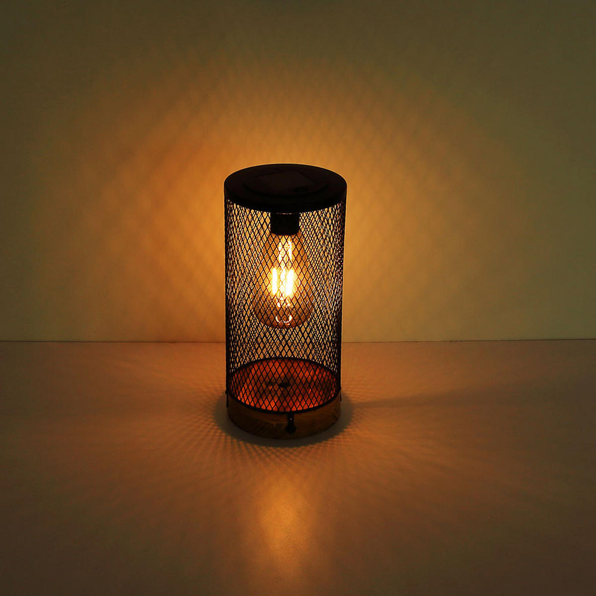 LED AUSSENLEUCHTE Solar Holz Schwarz - Schwarz, Metall (12/12/25.5cm) - Globo Lighting