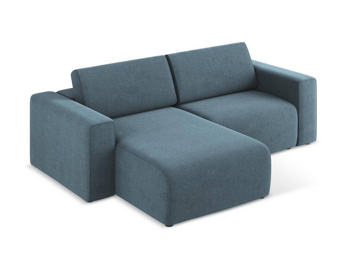 ECKSOFA Links Strukturstoff Stoff Blau - Blau/Schwarz, Kunststoff/Textil (167/224cm) - Makamii