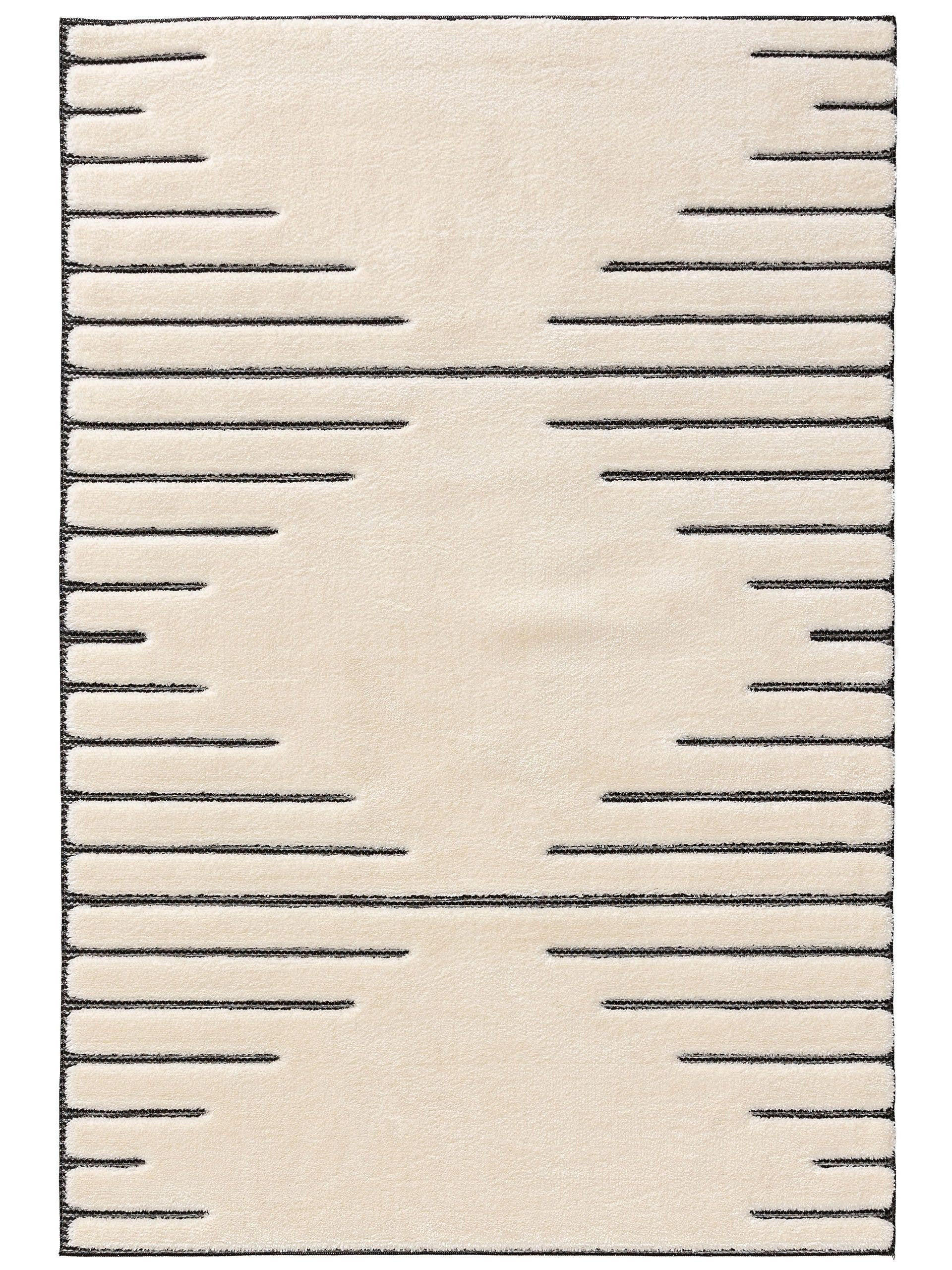 TEPPICH Elvy Cream/Grau 250x350 cm - Creme, Kunststoff (250/350cm) - benuta