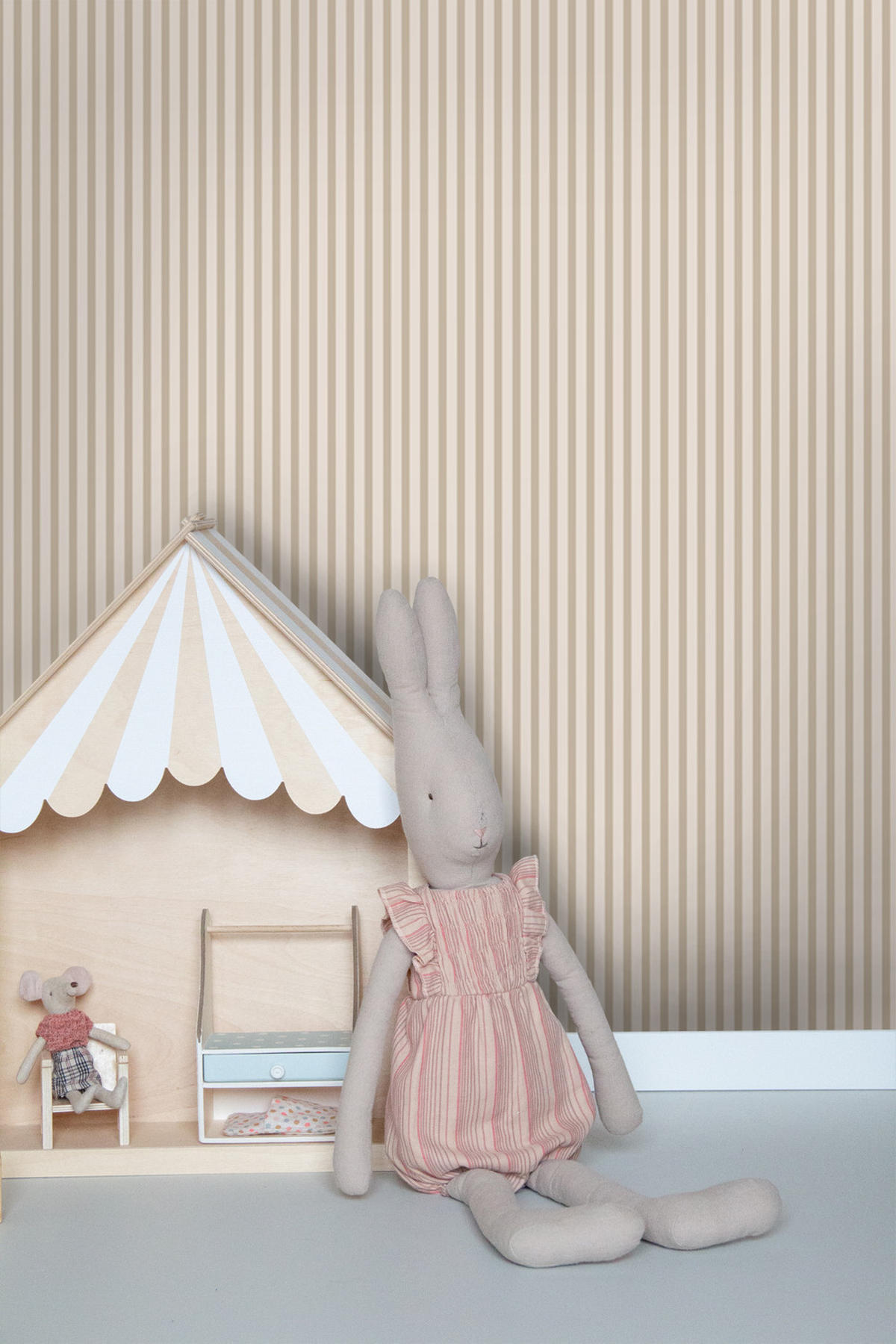 TAPETE Streifenmuster 50 x 900 cm - Beige, Papier (50/900cm) - Sanders & Sanders