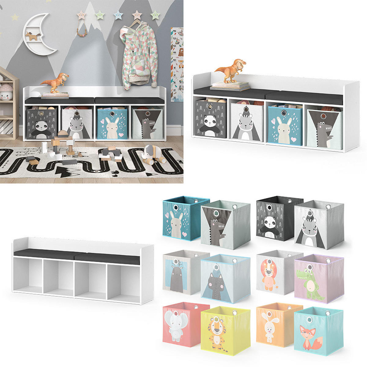 DĚTSKÁ POLICE Luigi Bílá - bílá, kompozitní dřevo (31.2/53.4/142.4cm) - Vicco