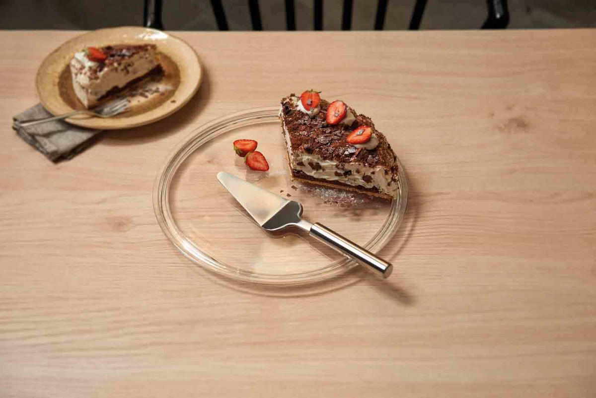 TORTENPLATTE + TORTENHEBER Ciao transparent ø 31,5 cm - Transparent, Glas (31.5/2.2/31.5cm) - Leonardo Living